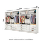 Closet Casal Duplo Sevilha Premium 18 Gavetas Carioca Móveis