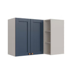 Armário Aéreo de Canto Reto 2 Portas 3 Nichos Arizona CabeCasa MadeiraOriginals Azul/Branco