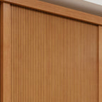Guarda-Roupa Casal 3 Portas 6 Gavetas com Pés MDF 274cm Ollie Yescasa Marrom Amêndoa Clean/Off White