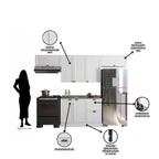 Cozinha Completa Modulada 4 Peças com Balcão para Pia sem Tampo Unna Yescasa Branco