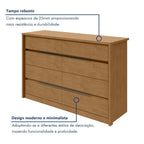 Cômoda para Quarto 8 Gavetas MDF Urban 151cm Espresso Móveis Marrom Amêndoa Clean
