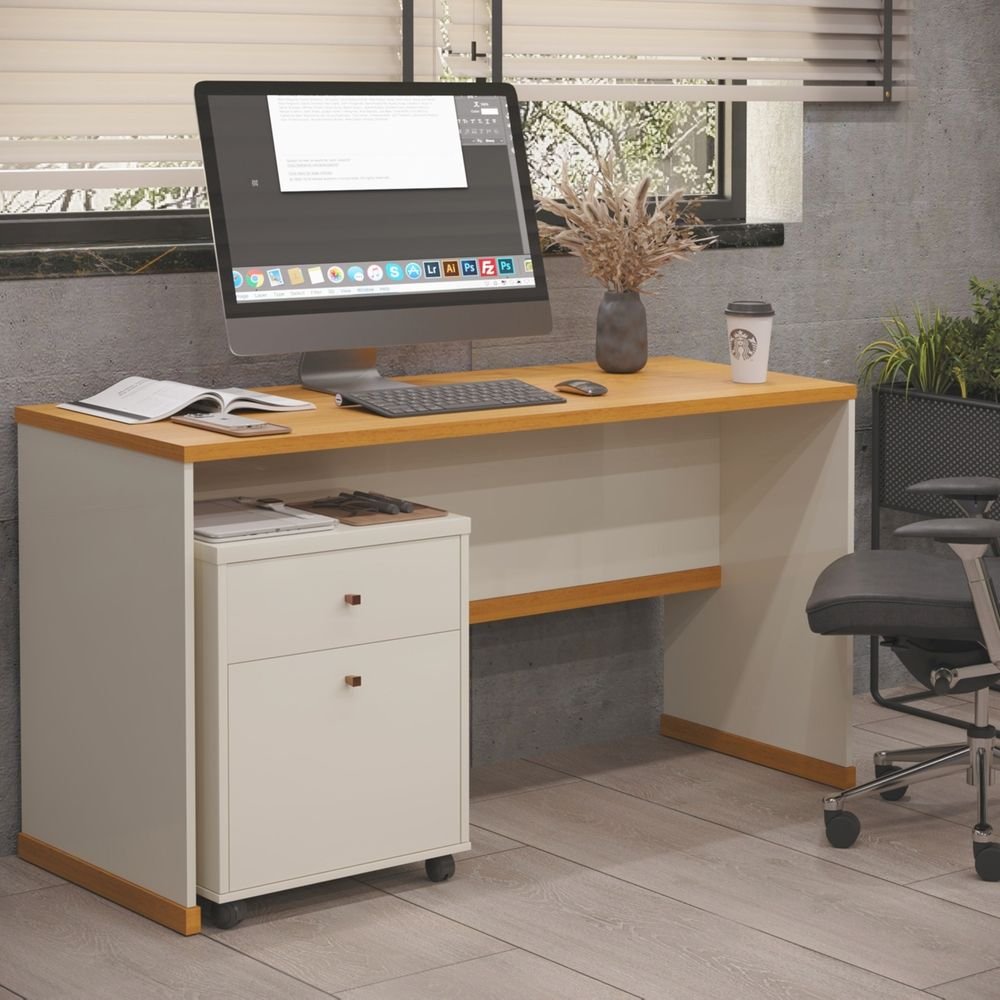 Kit Escritório Office Escrivaninha e Gaveteiro Berlin ViaNossa