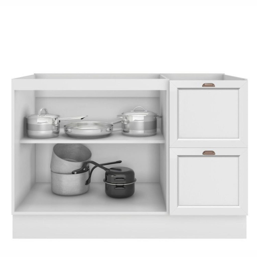 Cozinha Completa Modulada 10 Peças 17 Portas 2 Gavetas com Torre Quente Unna Yescasa Branco/Espresso