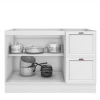 Cozinha Completa Modulada 10 Peças 17 Portas 2 Gavetas com Torre Quente Unna Yescasa Branco/Espresso