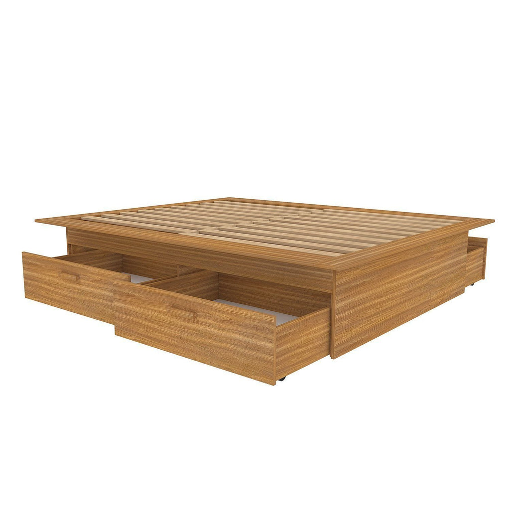 Cama Casal/Queen Adulto com 4 Gavetas Gades Yescasa Marrom/Freijó