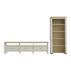 Conjunto Sala de Estar 2 Peças Rack 210cm e Estante Ananda CabeCasa MadeiraOriginals Off White/Mel