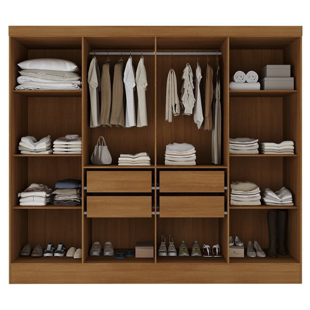 Guarda-Roupa Casal 8 Portas 4 Gavetas Jatobá Yescasa 100% MDF Cinamomo/Off White