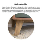 Kit 3 Peças Sala de Estar Charlotte Rack para TV Até 75 Polegadas Mesa de Centro e Apoio Espresso Móveis Carvalho/Menta