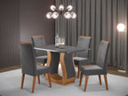 Conjunto Sala de Jantar Mesa Retangular Tampo MDF com 4 Cadeiras Nubia Viero 880268