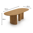 Conjunto Mesa de Jantar Savana e 8 Cadeiras Arezzo Madeira Laminado Natural Área Gourmet