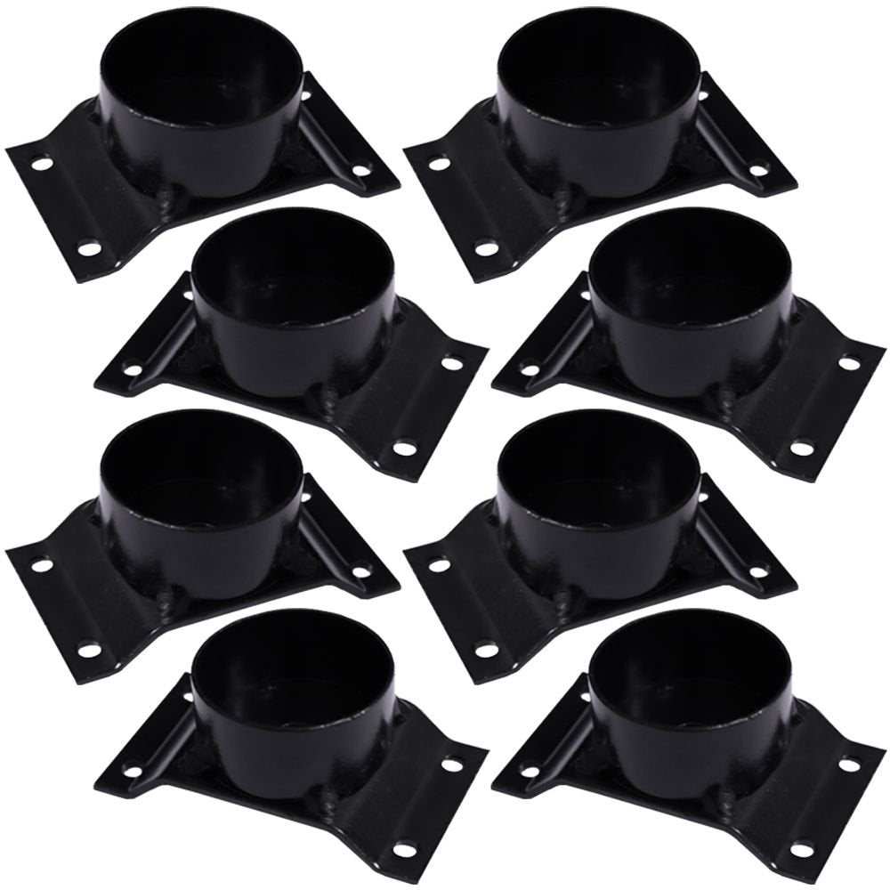 Kit 8 Chapinhas Chapa Elevada com Tubo Fixação Pés Palito Rosca 5/16 Preto Gran Belo