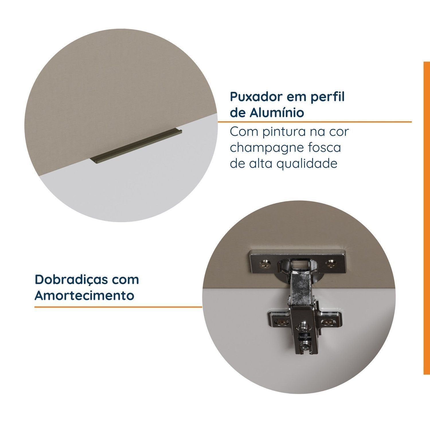 Armário Aéreo Porta Basculante 80cm Puxador 150cm Ipanema CabeCasa MadeiraOriginals Fendi Trama/Branco
