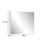 Armário Espelheira para Banheiro Faema Aurora 80cm 2 Portas Branco