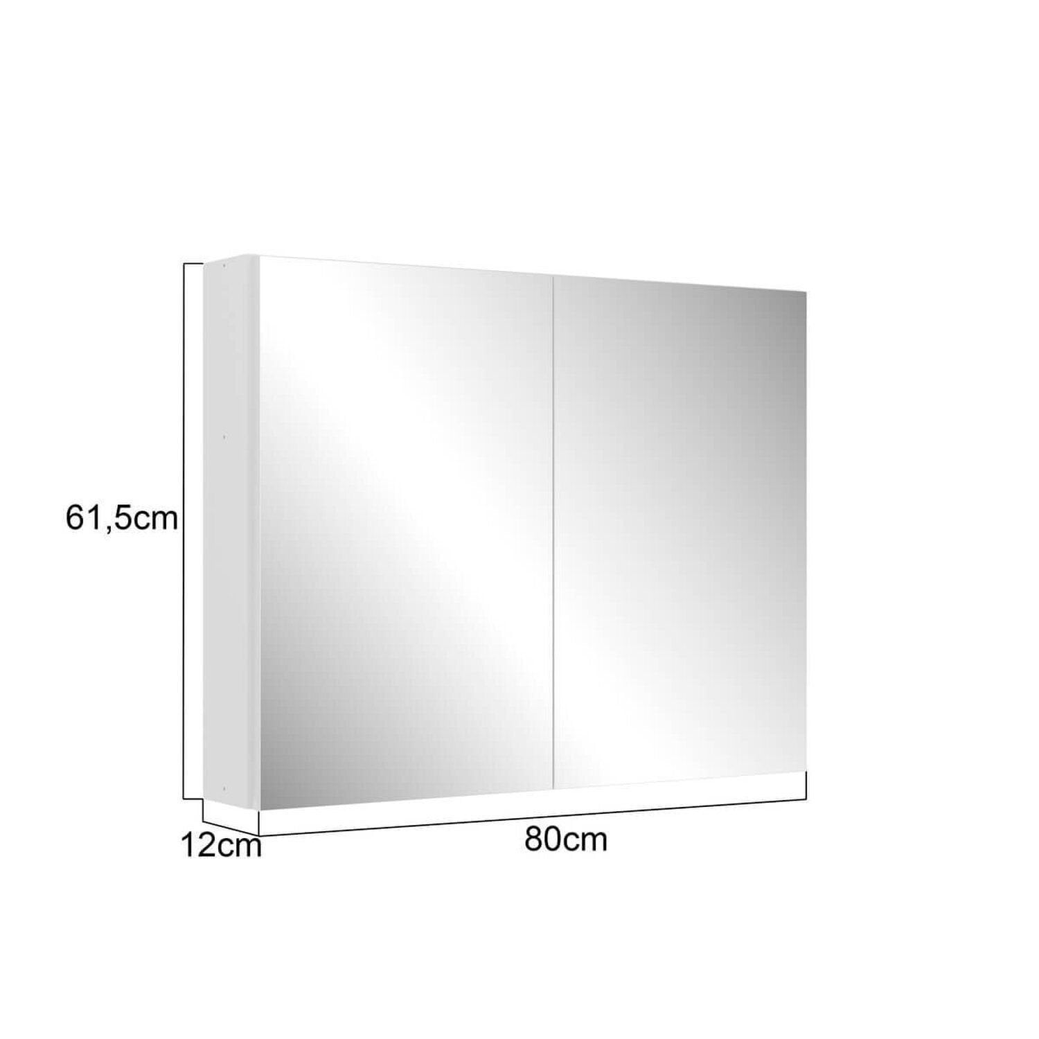 Armário Espelheira para Banheiro Faema Aurora 80cm 2 Portas Branco