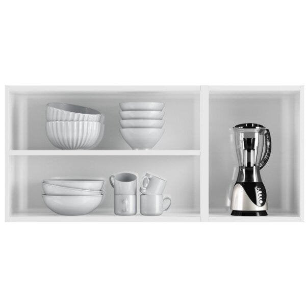 Armário de Cozinha Aéreo Triplo em Aço 3 Portas de Vidro 120cm Mirage New Telasul Branco