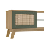 Conjunto Sala de Estar Charlotte Rack Buffet e Mesa de Apoio Artely Móveis Carvalho/Menta