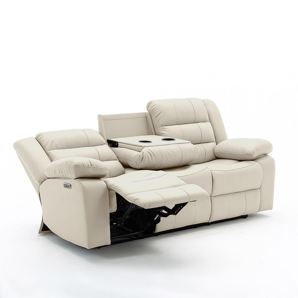 Sofá Reclinável Elétrico Sala de Cinema Hollywood 3 Lugares com Massagem Aquecimento Entrada USB/USB-C Gran Belo