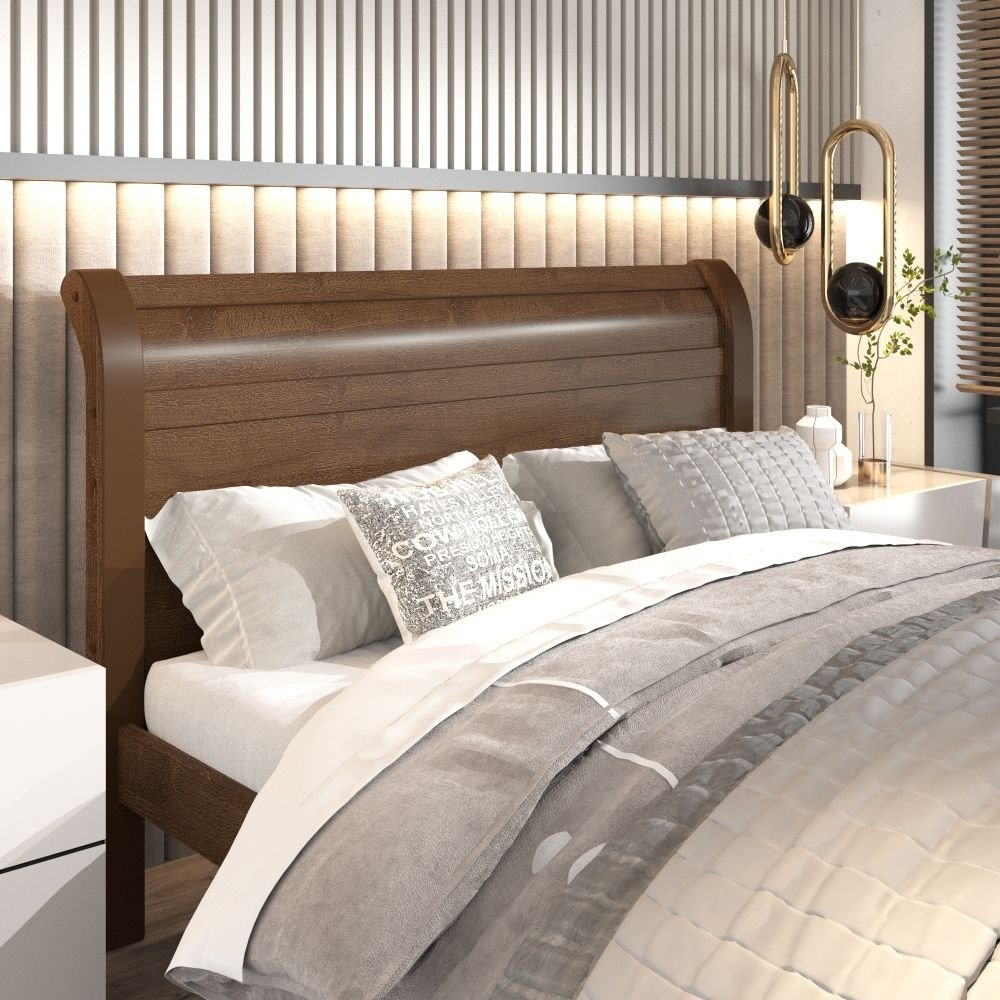 Cama Casal em MDF Madri Espresso Móveis Marrom