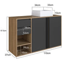Conjunto para Banheiro Gabinete Suspenso com Cuba e Espelheira Antônia FAEMA 110cm Preto/Mel/Grafite