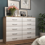 Cômoda para Quarto 10 Gavetas Premium Marbela Evidência Móveis 92cm Branco