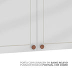 Cozinha Pérola com Rodapé 5 Peças Torre Quente Aéreo 3 Portas Balcão 120 Balcão 80 e Basculante Yescasa Branco