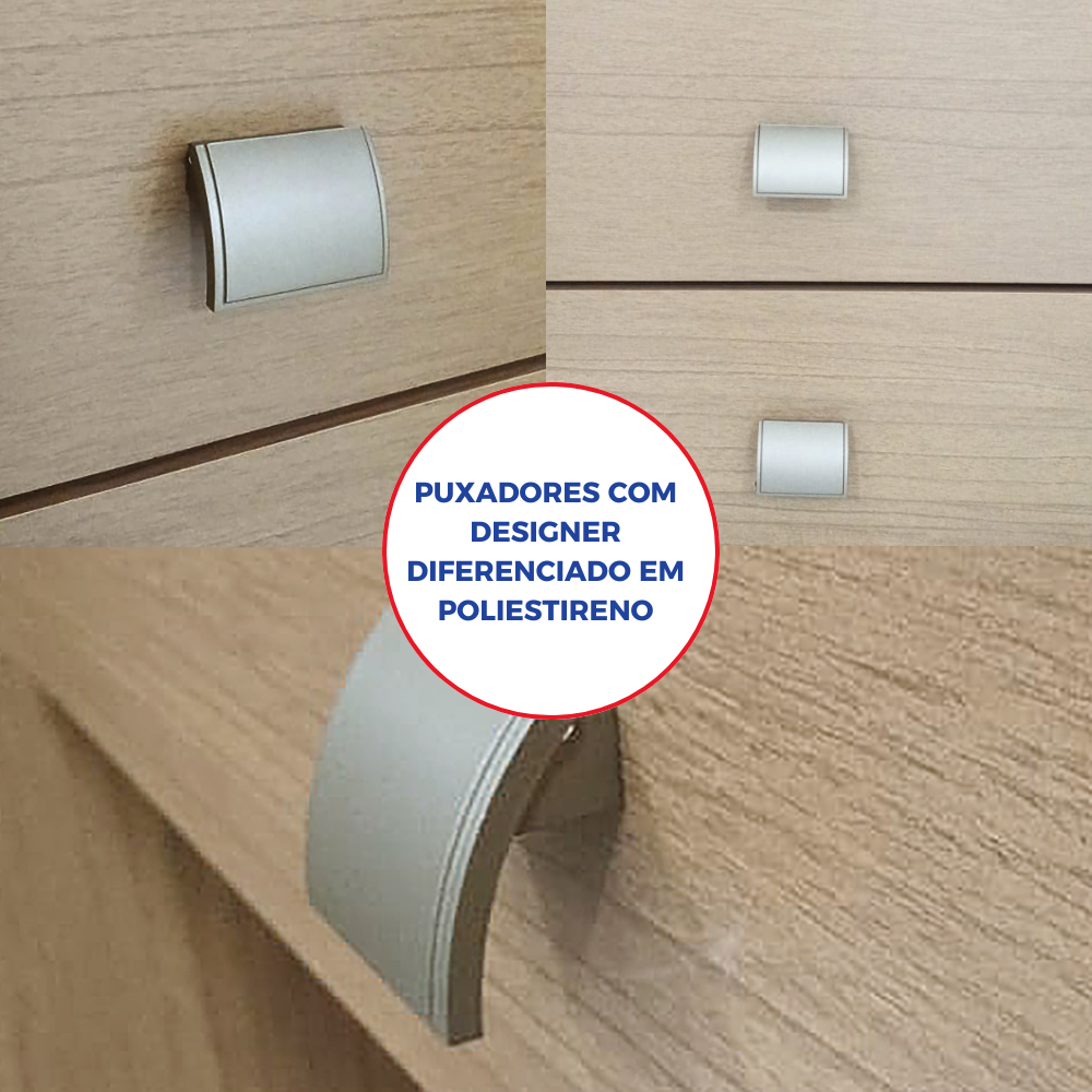Guarda-Roupa Casal 2 Portas de Correr 6 Gavetas Hawai D Doro MDF Marrom/Cinamomo/Off White
