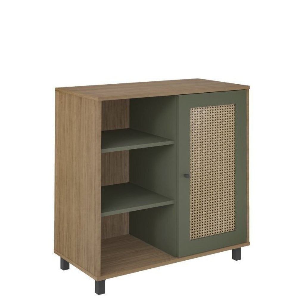 Kit 3 Peças Rack para TV até 75 Polegadas Buffet e Mesa de Centro Memphis Verde