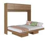 Cama Casal Articulável Horizontal com Portas 140 Hanover Yescasa Marrom/Mel