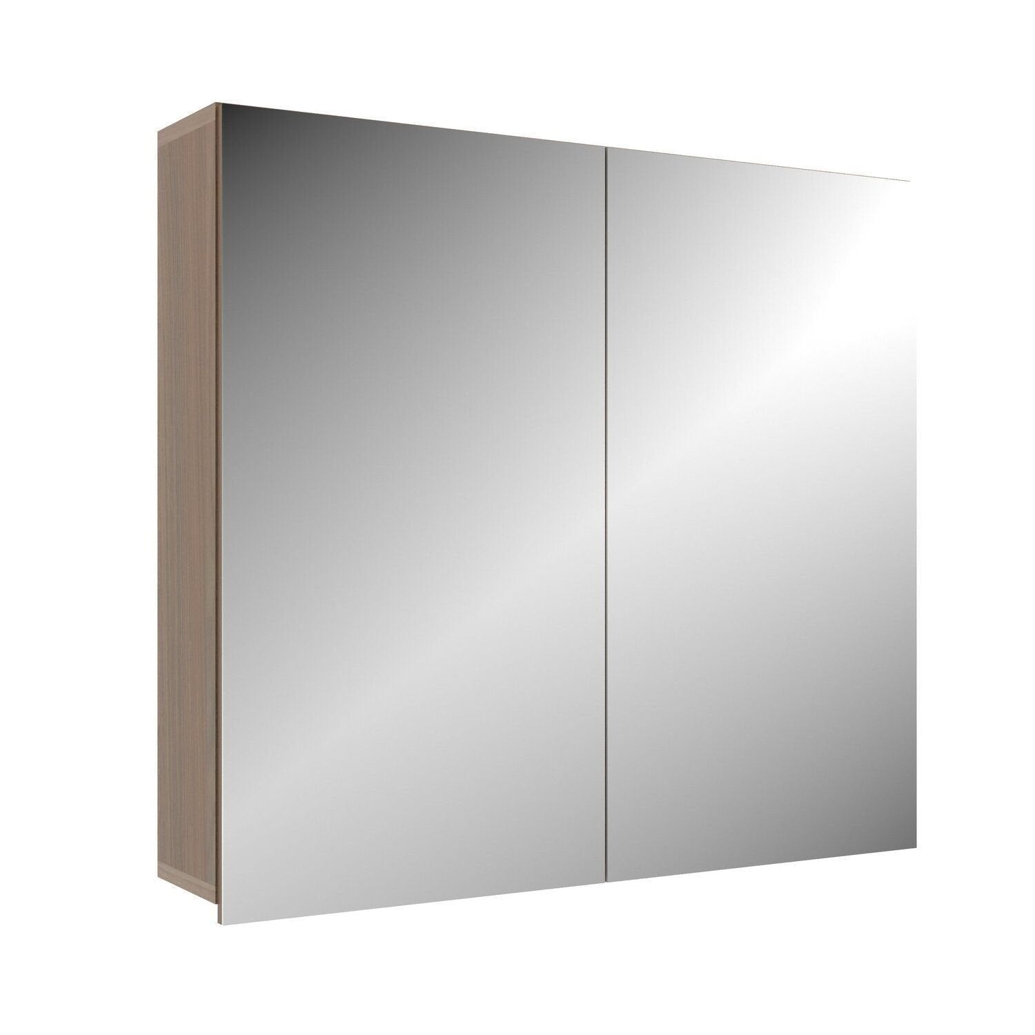 Espelheira para Banheiro Belizze Diamante 77cm 2 Portas Marrom Noce