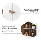 Conjunto Quarto Infantil Guarda-Roupa e Cômoda Yuri Branco/Jequitibá Espresso Móveis