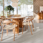 Mesa de Jantar Orgânica Aracajú 6 Lugares Oval 180x105 cm Madeira Natural LCN Móveis