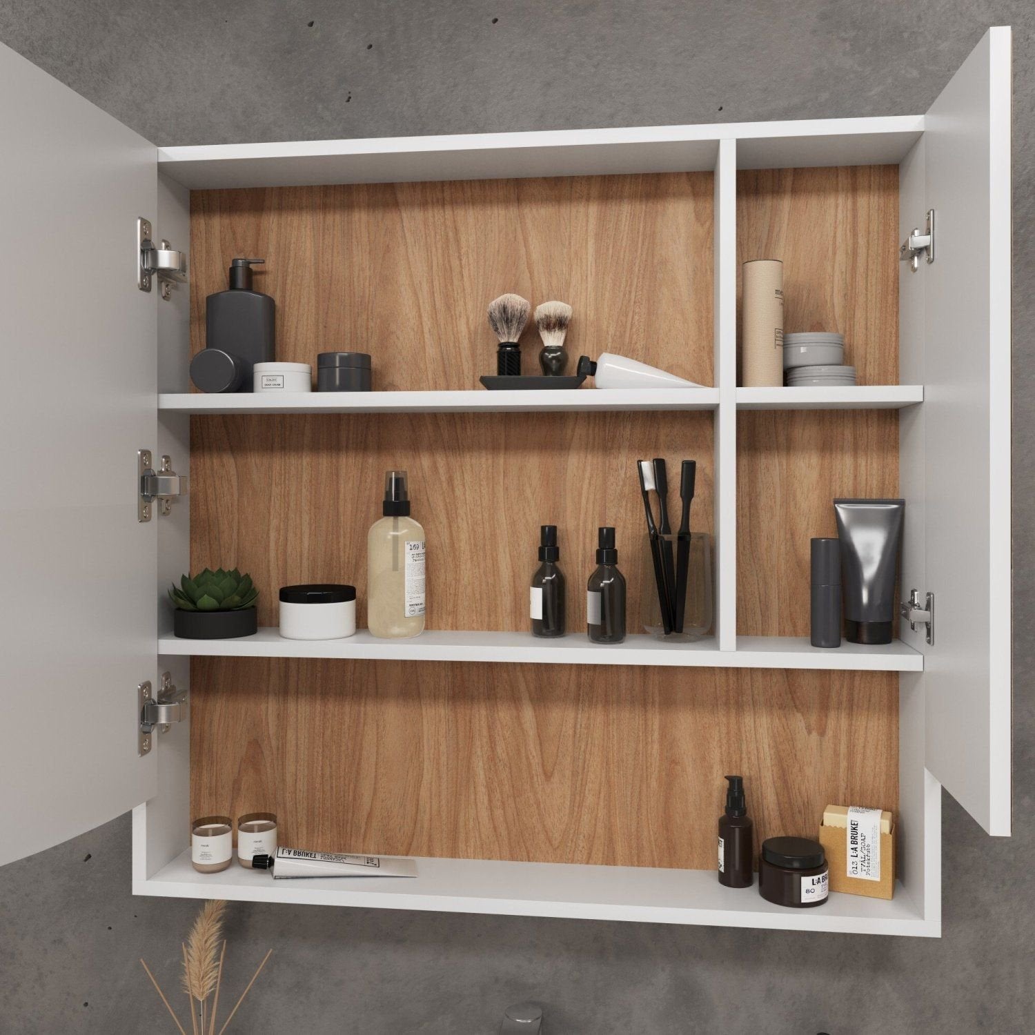 Armário Espelheira para Banheiro 80cm Lille Móveis Bosi Branco/Tauari