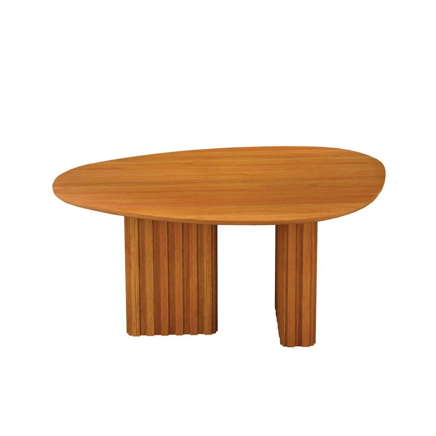 Mesa de Jantar com Tampo Orgânico MDF Isis Marrom/Freijó Leifer