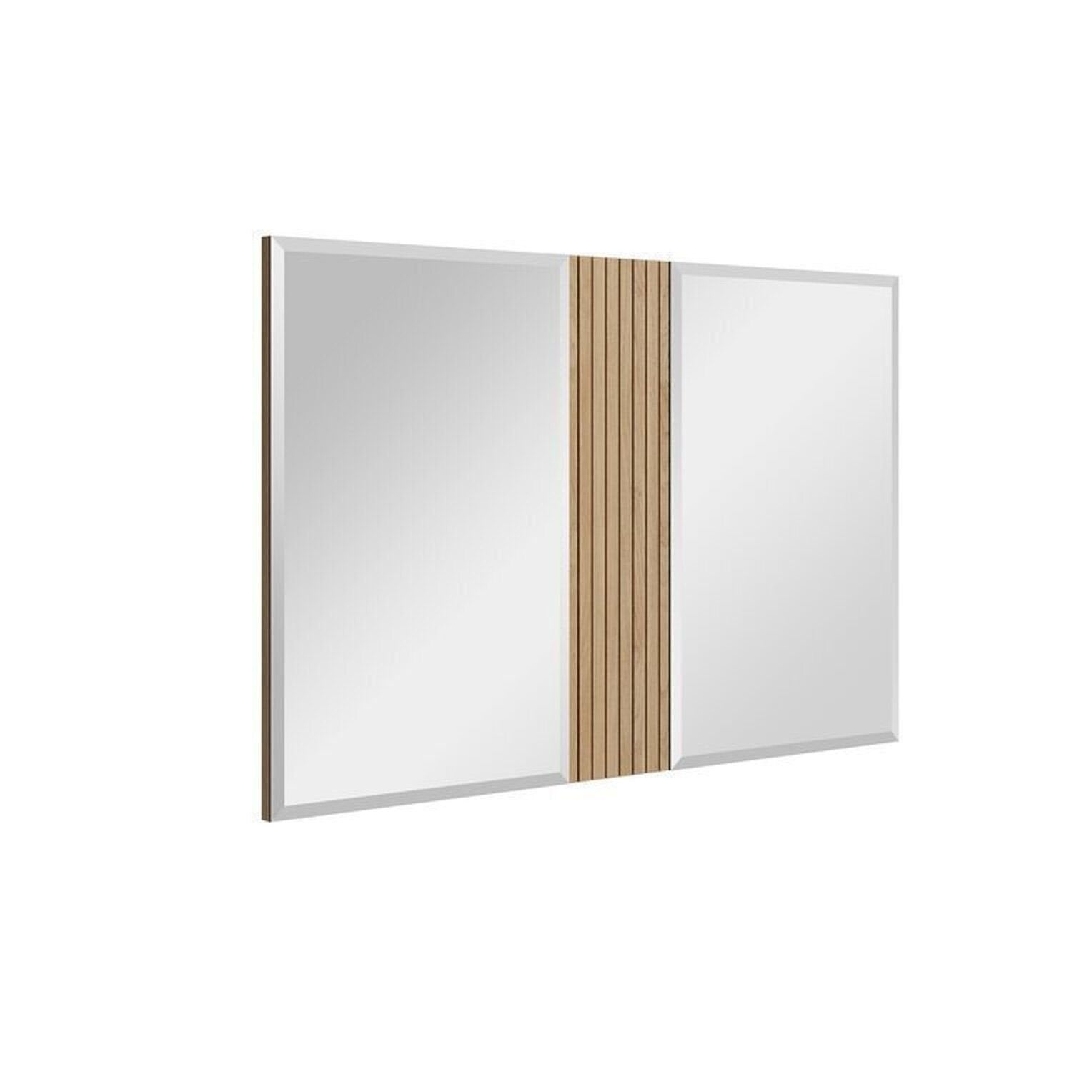 Conjunto para Banheiro Bancada em Porcelanato com Cuba Esculpida, Armário e Espelho Ripy Bumi 120cm Amarelo/Wood/Travertino