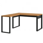 Conjunto Escritório Mesa Escrivaninha em L com Gaveteiro 100% MDF 3 Gavetas 157,5cm Industrial Freijó/Preto Espresso Móveis