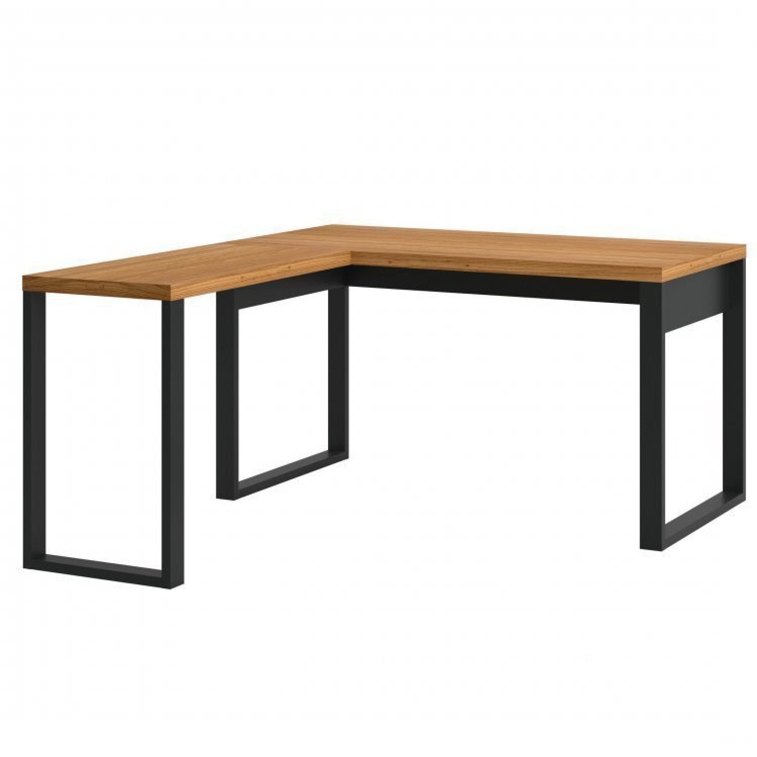 Conjunto Escritório Mesa Escrivaninha em L com Gaveteiro 100% MDF 3 Gavetas 157,5cm Industrial Freijó/Preto Espresso Móveis