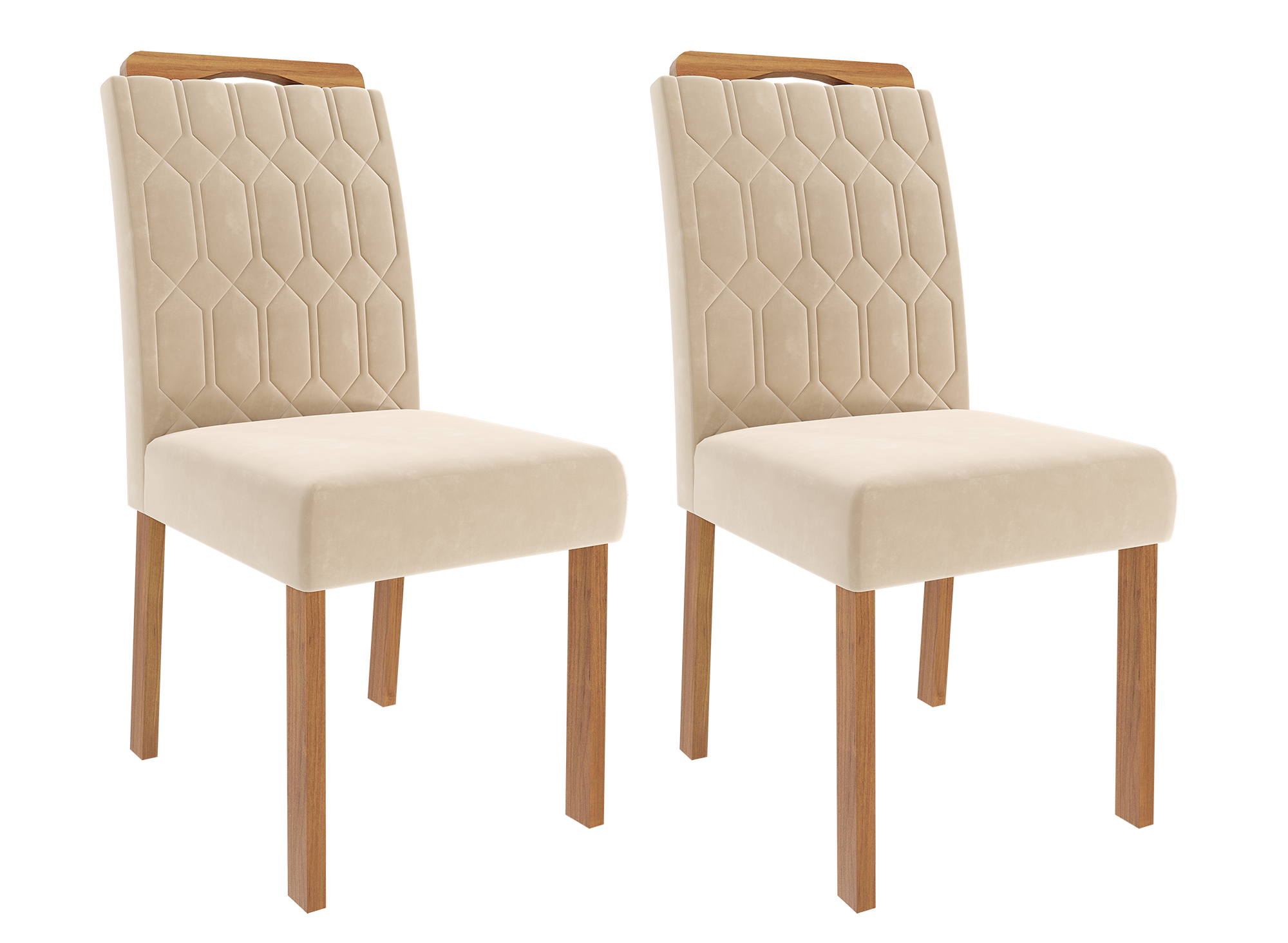 Conjunto Sala de Jantar Mesa Retangular Tampo Vidro/MDF Agata com 4 Cadeiras Paola Marrom Cimol