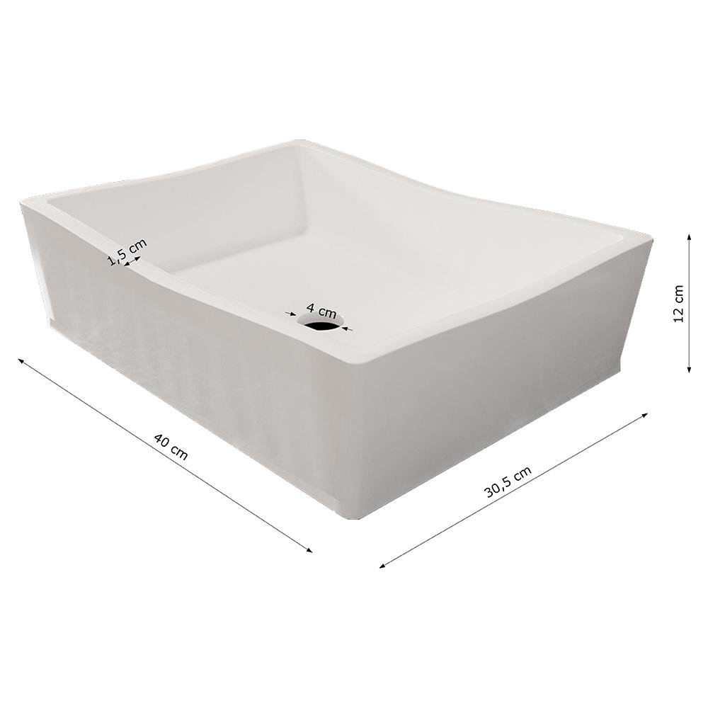 Conjunto para Banheiro Gabinete Suspenso com Cuba e Espelheira Ibiza Móveis Bechara 70cm Branco/Naturalle