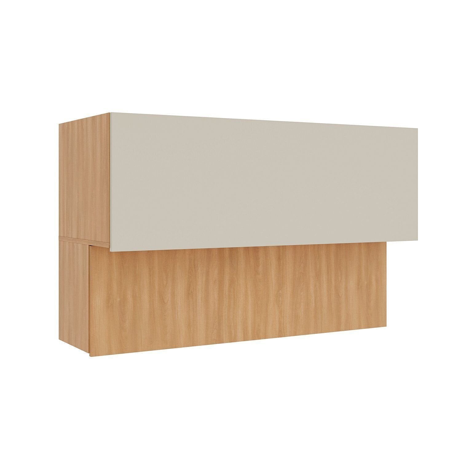 Armário Aéreo 2 Portas Basculantes 120cm Aroeira CabeCasa MadeiraOriginals Cinza/Sereno/Cedro