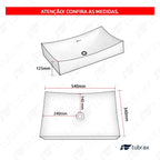 Cuba Banheiro Lavabo Cerâmica Branca Tubrax BAB0002
