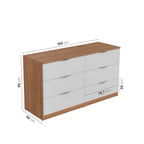 Cômoda 6 Gavetas Hera CabeCasa MadeiraOriginals Marrom/Louro/Algodão