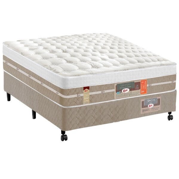 Colchão Casal Molas Ensacadas Silver Star Air Castor Híbrido Branco 138x188x32cm