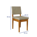 Conjunto Sala de Jantar Filadélfia 6 Cadeiras Tampo de Vidro Madeira Maciça Cerejeira/Palha Móveis Meneghetti 971508