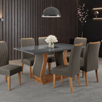 Conjunto Sala de Jantar Mesa Retangular Manuela 160x80 com 6 Cadeiras Yescasa