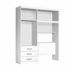 Guarda-Roupa Solteiro com Cabeceira e Baú 4 Portas 3 Gavetas Cancun Yescasa Branco