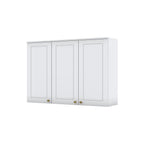 Armário Aéreo 3 Portas 120cm Emily Espresso Móveis Branco/HP