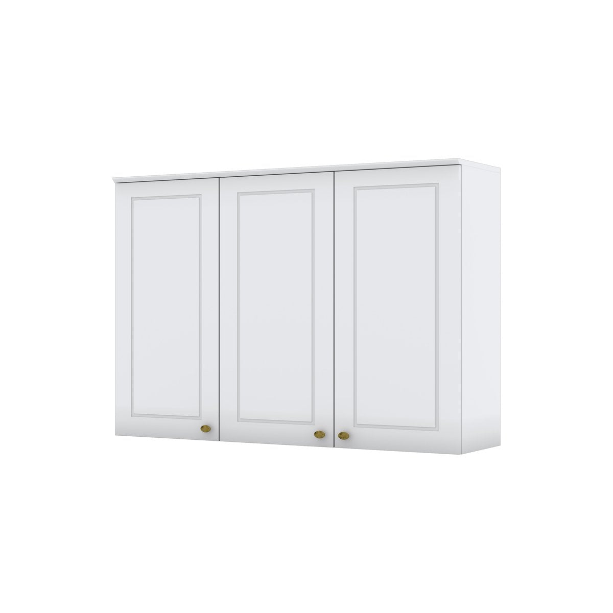 Armário Aéreo 3 Portas 120cm Emily Espresso Móveis Branco/HP