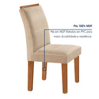 Conjunto Sala de Jantar Mesa Tampo Dakota Plus 160x80cm com 6 Cadeiras Luisa Yescasa