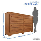 Cômoda para Quarto 8 Gavetas Diamante Espresso Móveis Marrom/Cinamomo