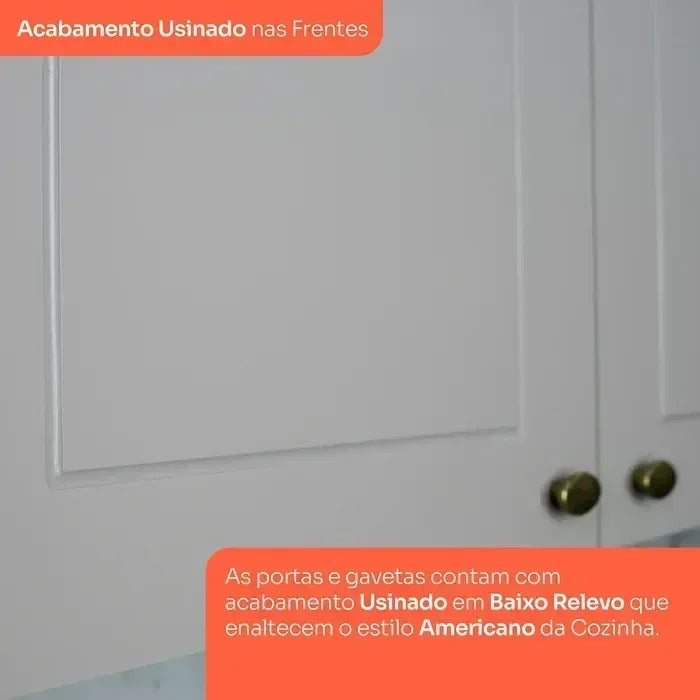 Balcão para Cozinha Canto Reto 1 Porta com Tampo Emily Espresso Móveis Cinza/Nature